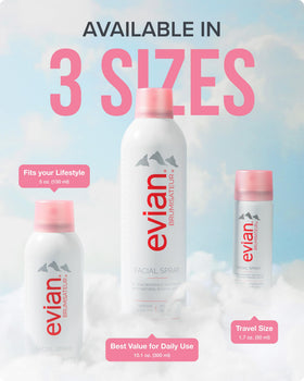 BRUMISATEUR Evian Facial Spray trio on a vanity