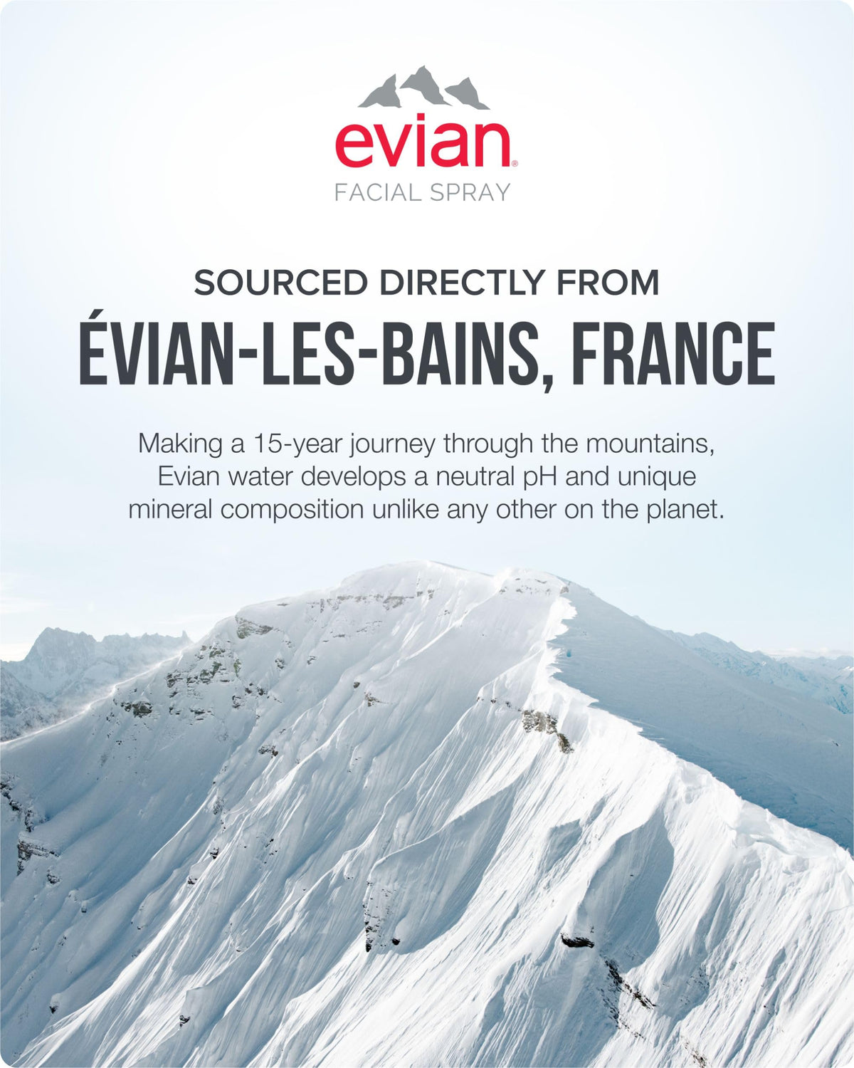 BRUMISATEUR Evian Facial Spray with skincare products