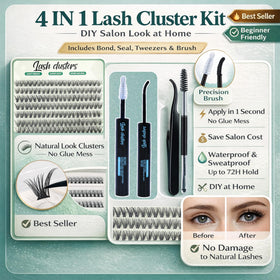 Brush and tweezers included in FebFeb Lash Clusters Kit