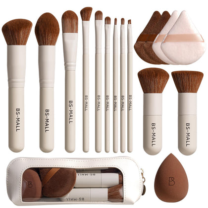 BS-MALL 11-piece makeup brush set with bamboo handles