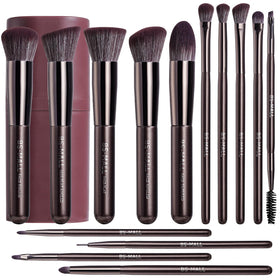 BS-MALL 14 Pcs Makeup Brush Set with travel case front view