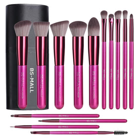 BS-MALL 14 pcs makeup brushes set front view with stylish case