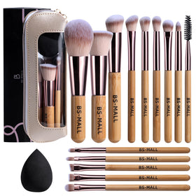 BS-MALL 14 Pcs Makeup Brushes Set with travel case front view