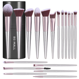 BS-MALL 18-piece makeup brush set front view with sleek case