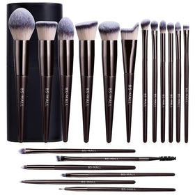 BS-MALL 18-piece makeup brush set in black case, front view