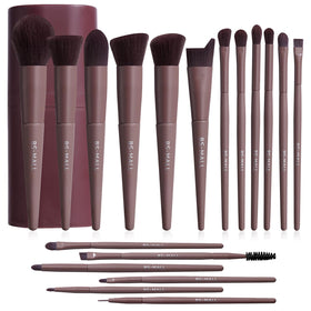 BS-MALL 18-piece makeup brush set with black case front view