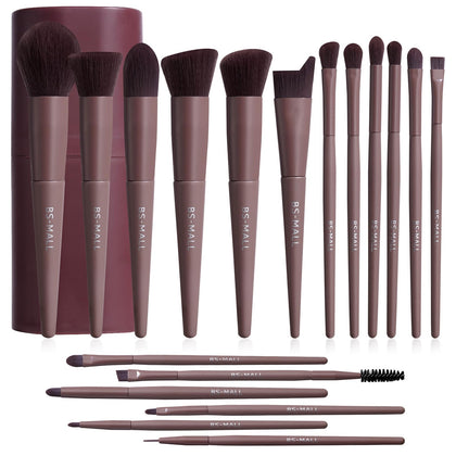 BS-MALL 18-piece makeup brush set with black case front view