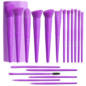 BS-MALL 18-piece makeup brush set with case in purple