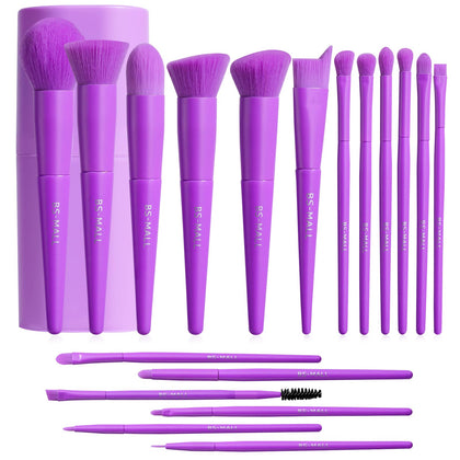 BS-MALL 18-piece makeup brush set with case in purple