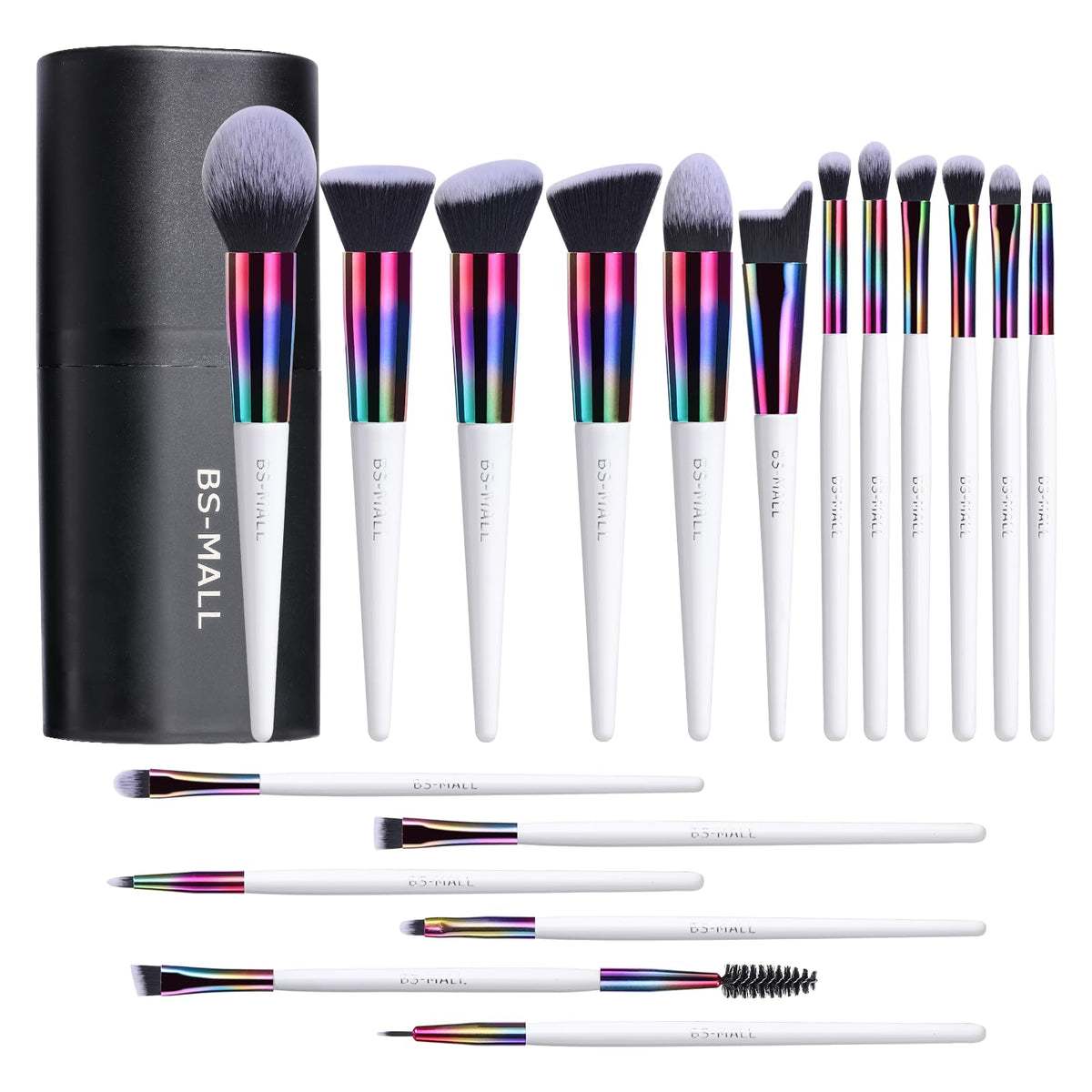 BS-MALL 18-piece makeup brushes set with sleek case