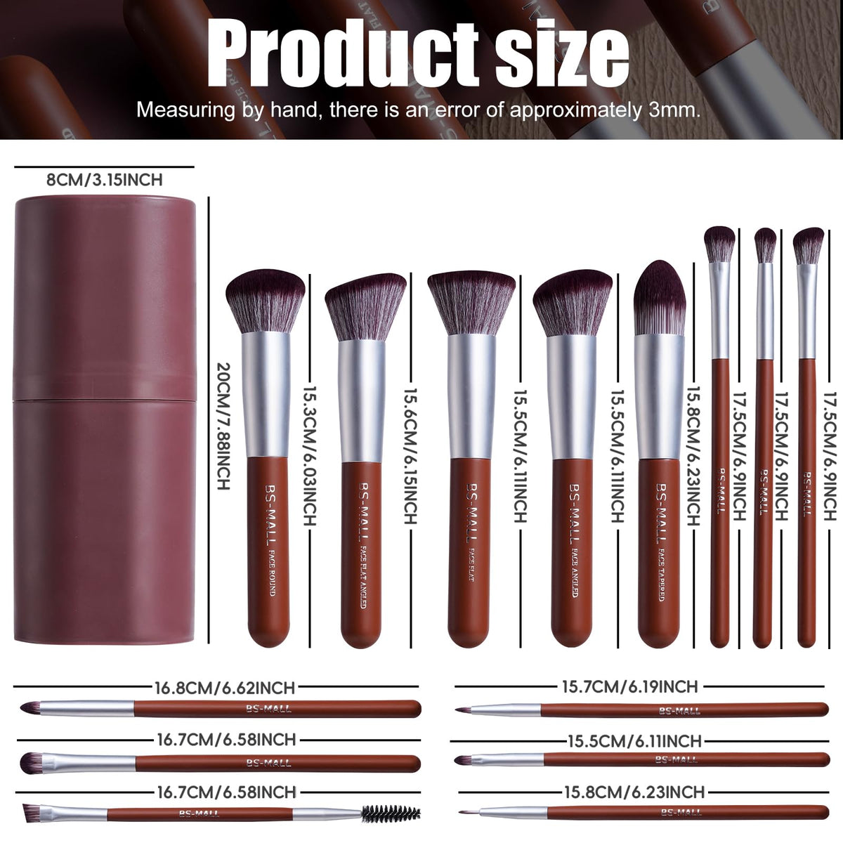 BS-MALL blush brush with ergonomic handle