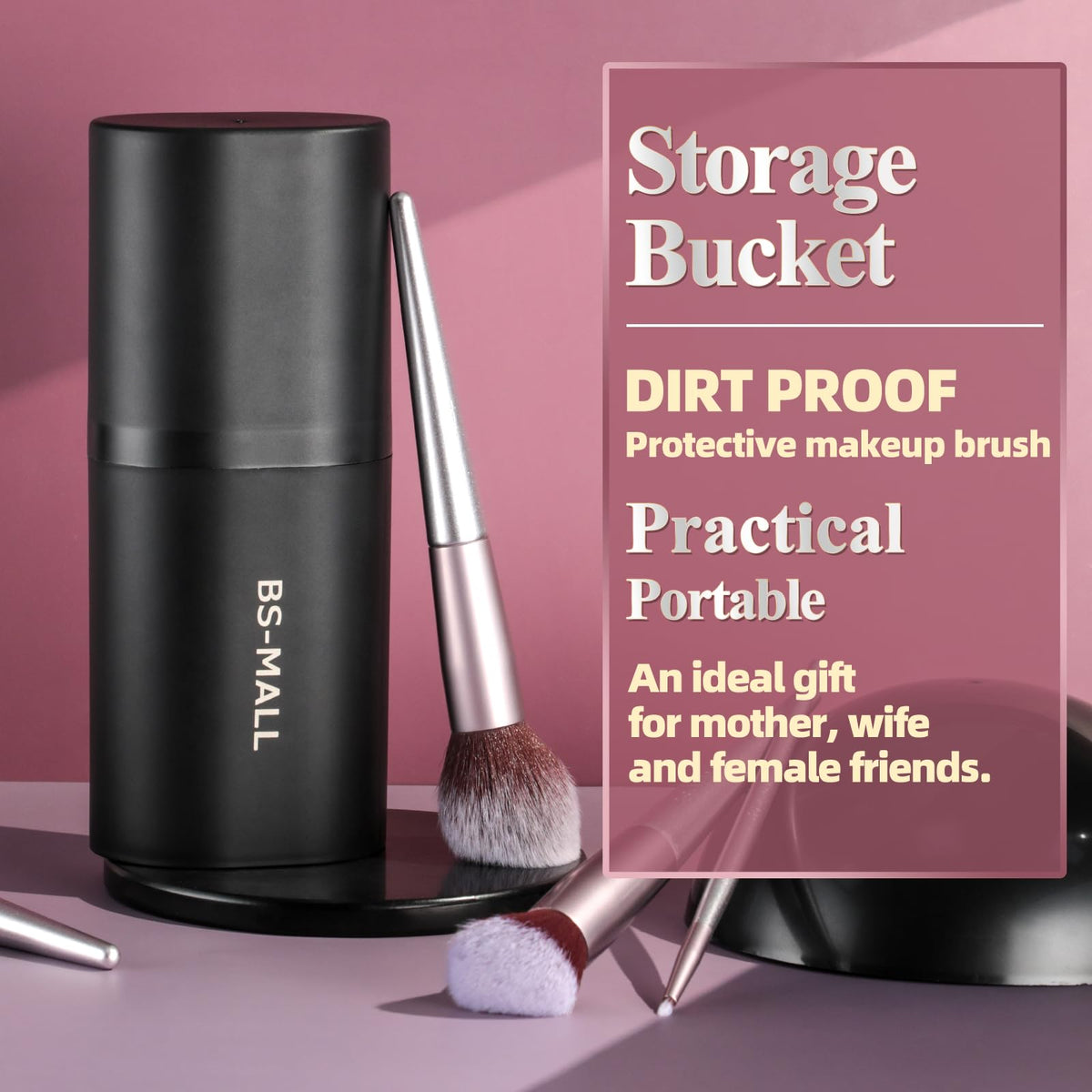 BS-MALL blush brush with ergonomic handle detail