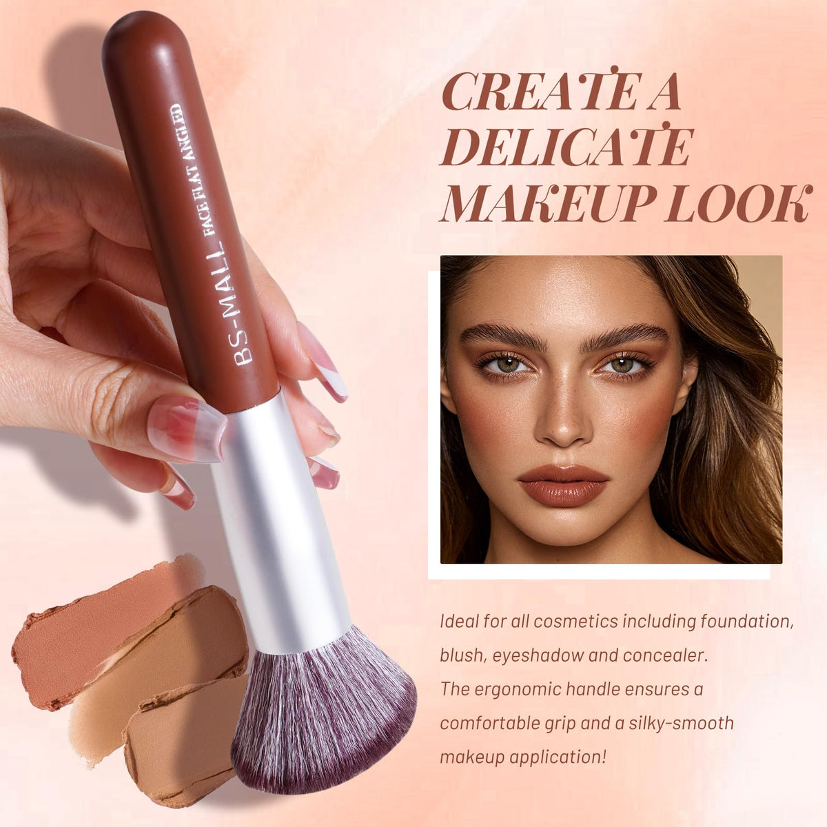 BS-MALL complete makeup brush set laid out flat