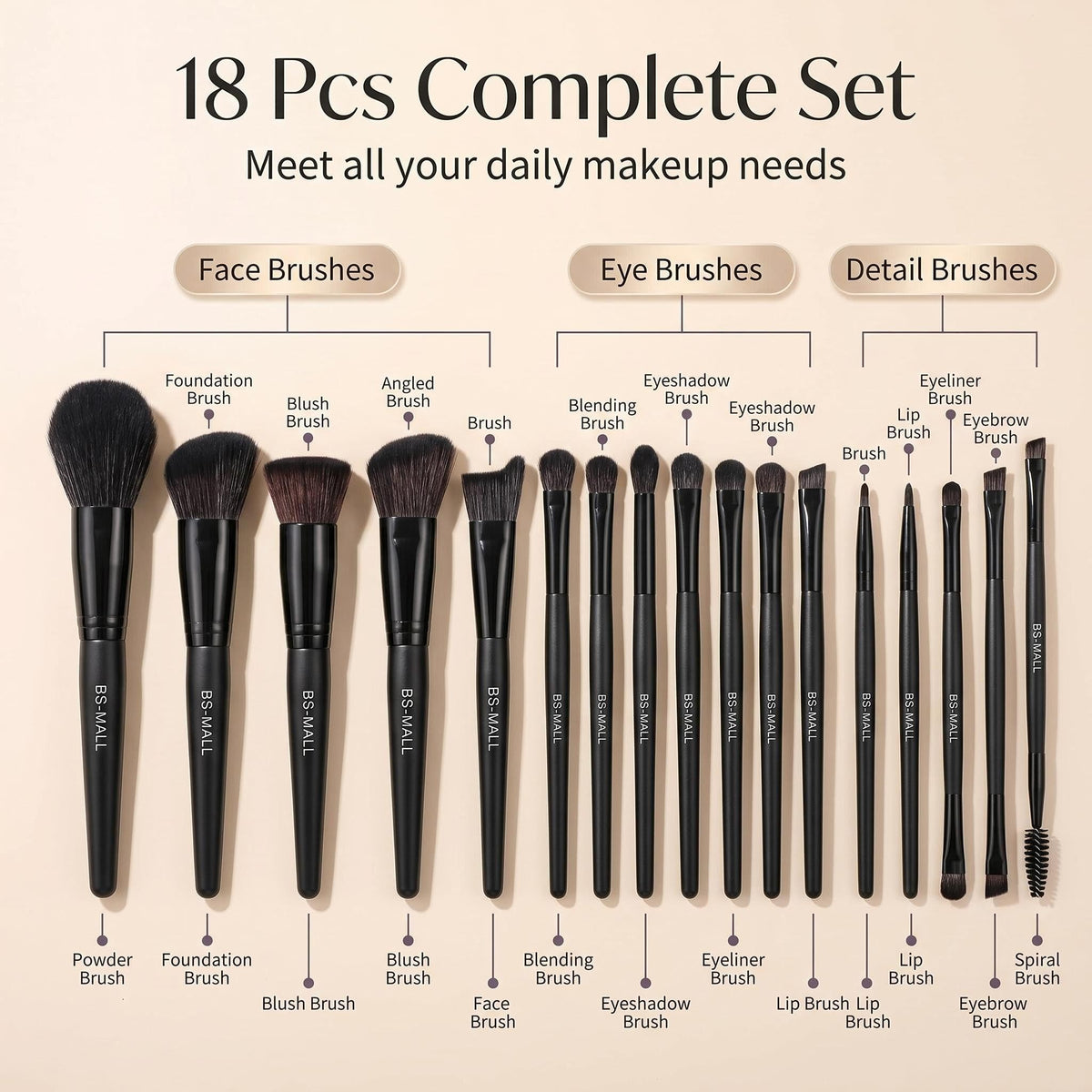 BS-MALL liquid foundation brush from the 18-piece set