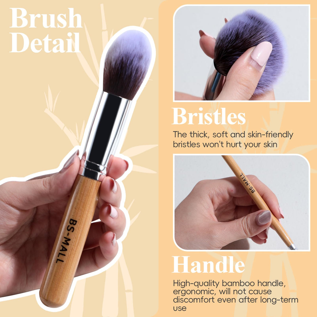BS-MALL makeup brush set including foundation and eyeshadow brushes