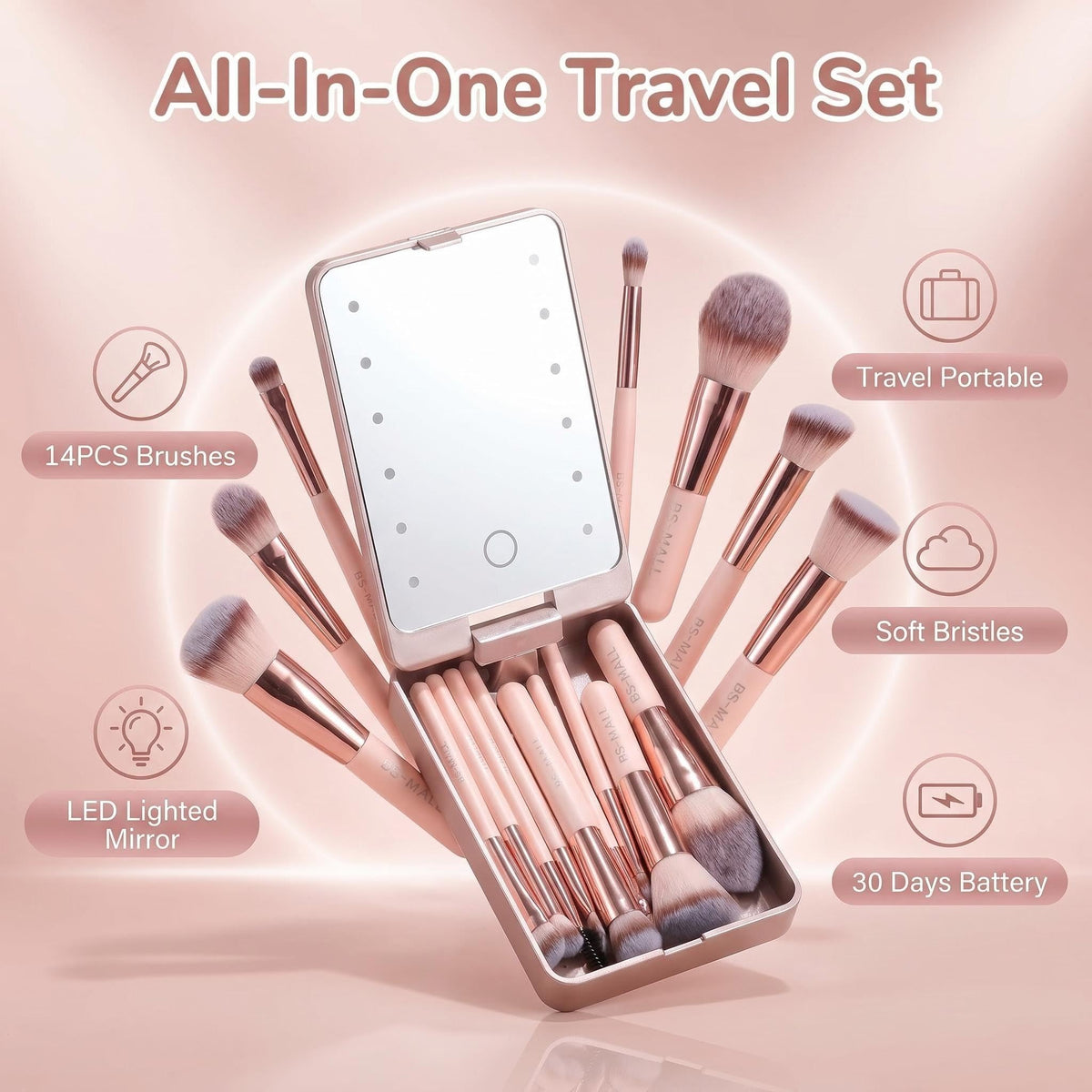 BS-MALL Makeup Brushes in compact suitcase design