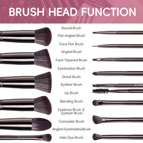 BS-MALL makeup brushes in travel case open view