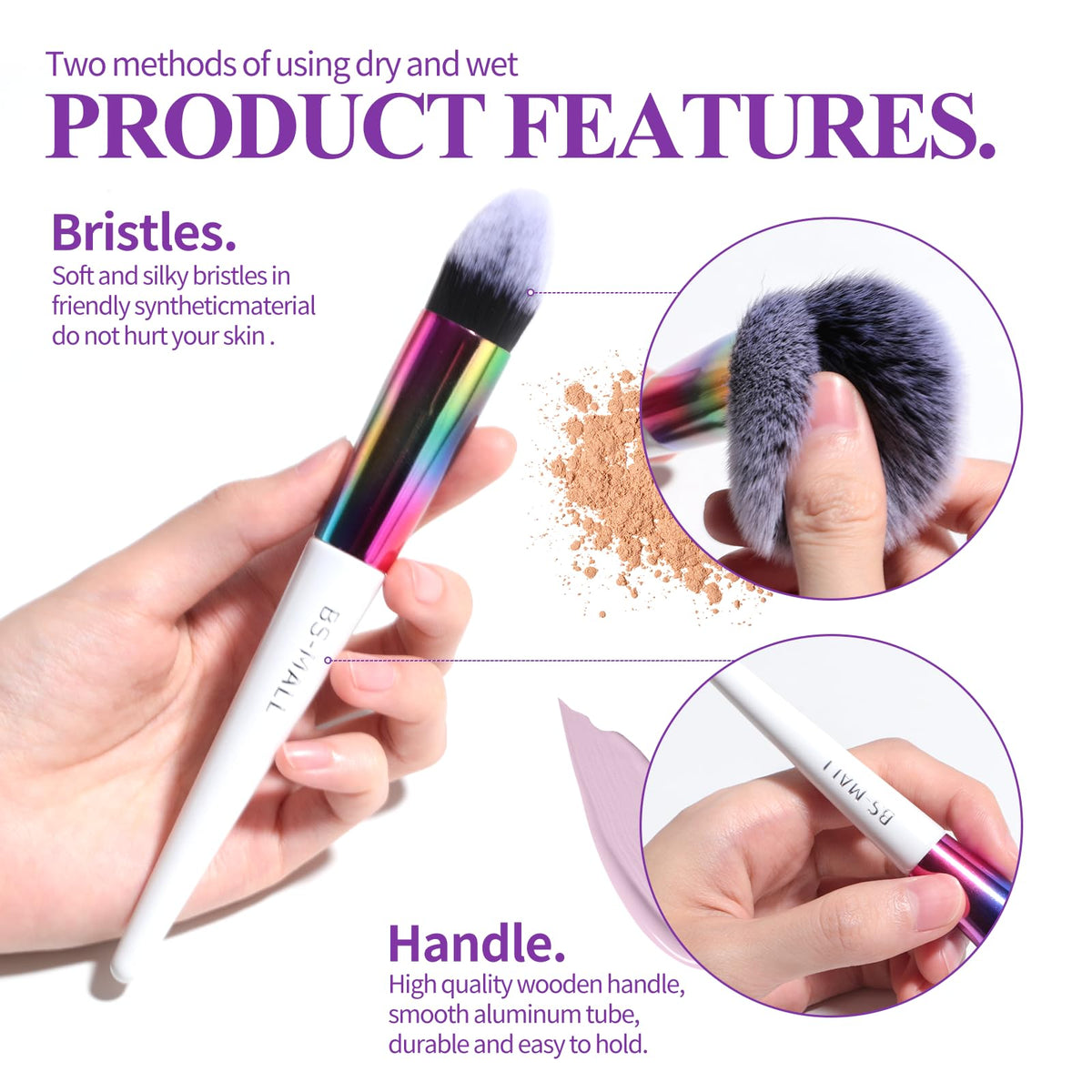 BS-MALL makeup brushes including foundation and blush brushes