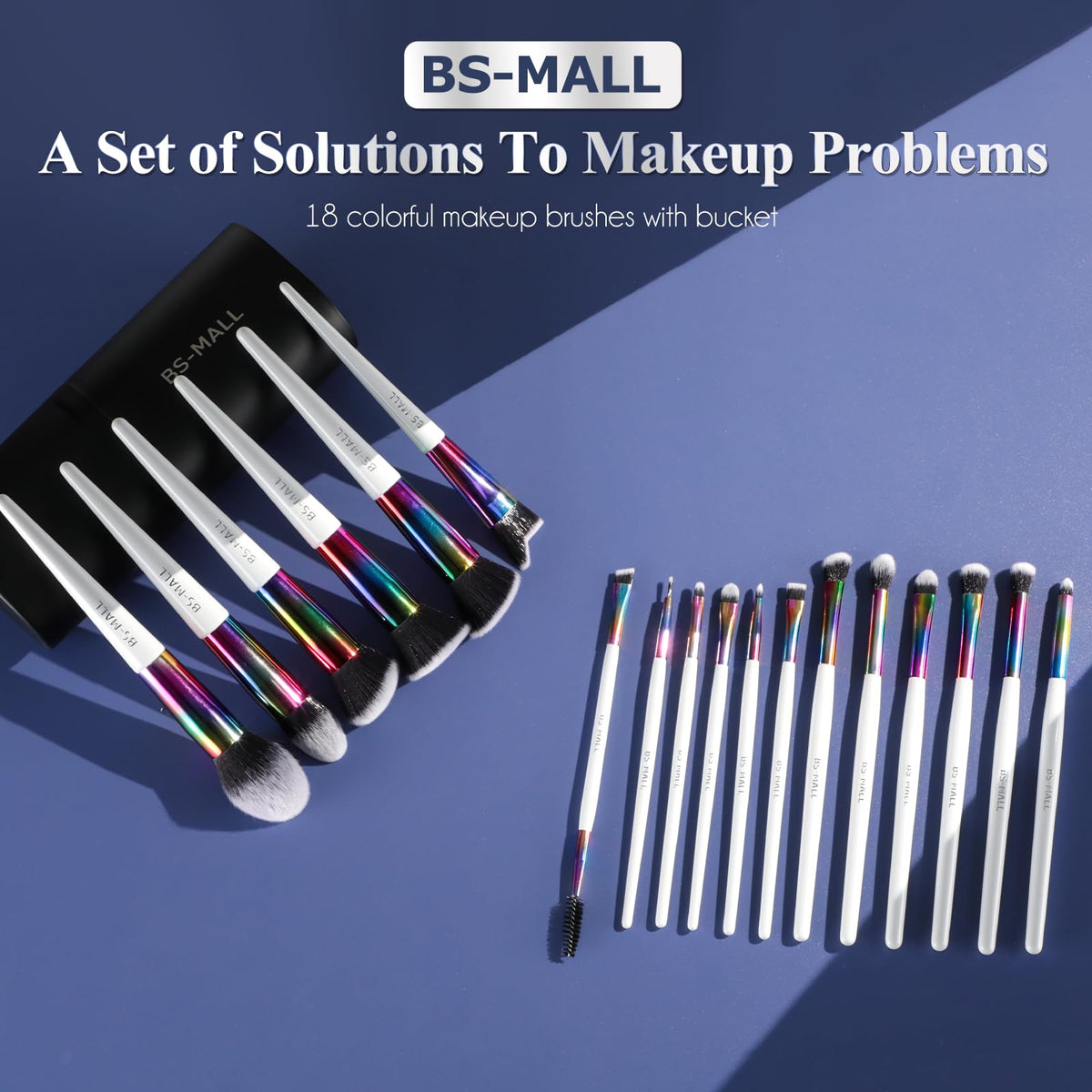 BS-MALL makeup brushes set displayed with various brush types