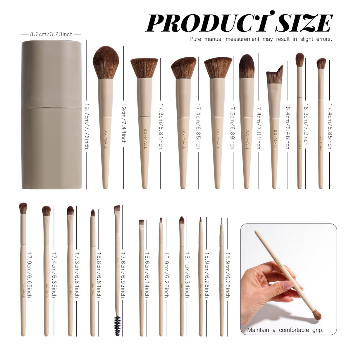 BS-MALL makeup brushes with soft bristles for smooth application