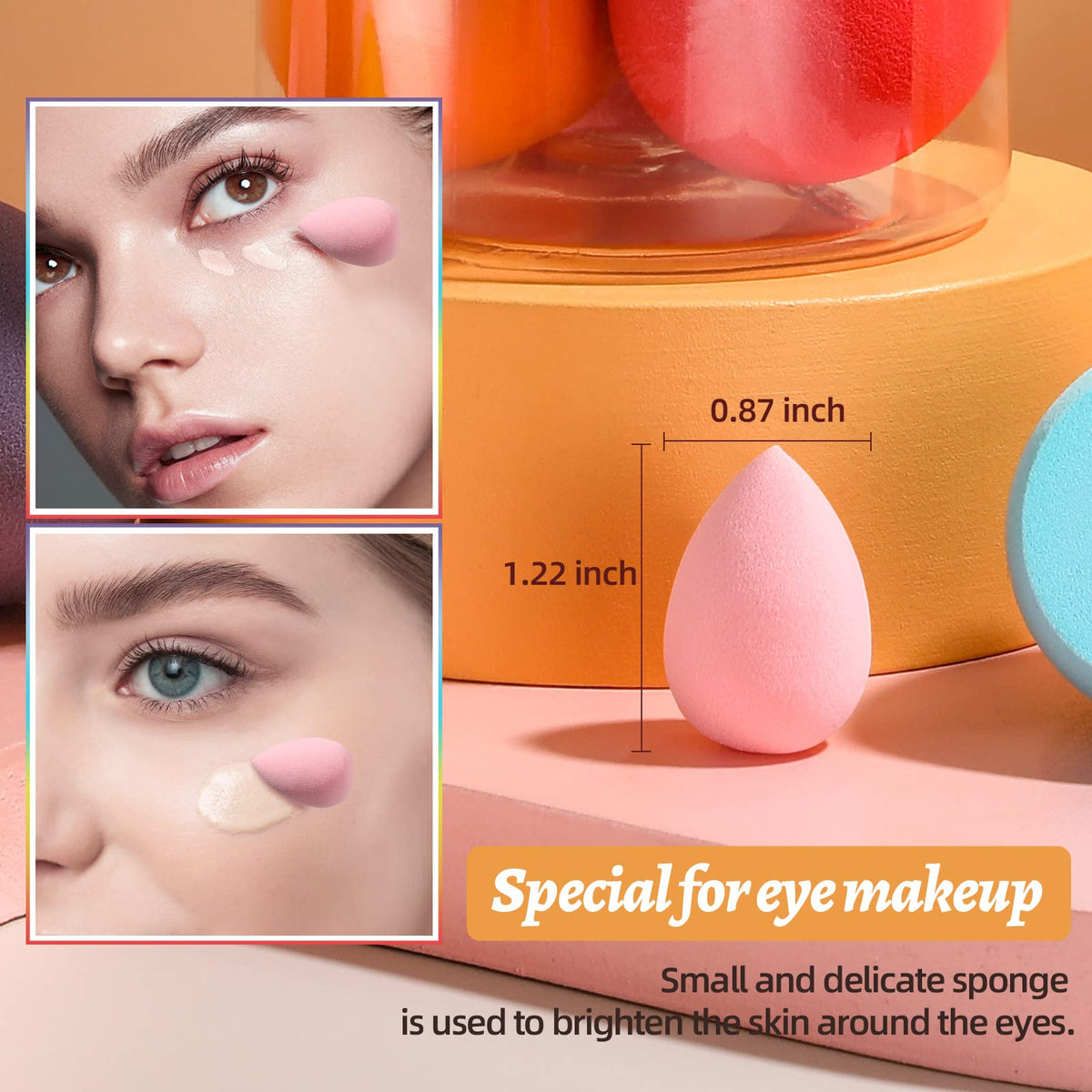 BS-MALL makeup sponge set displayed on a vanity