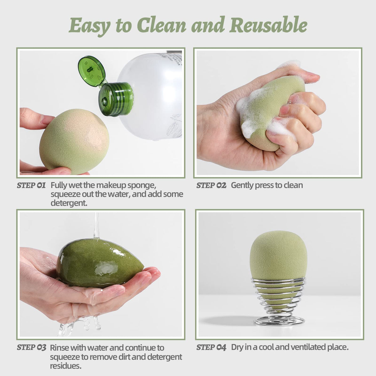 BS-MALL Makeup Sponge Set displayed with makeup products