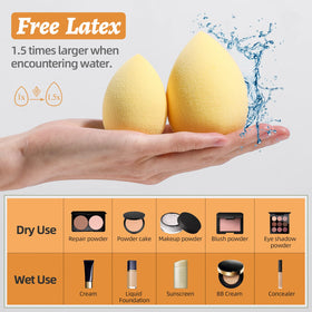 BS-MALL makeup sponge set in unique storage bottle