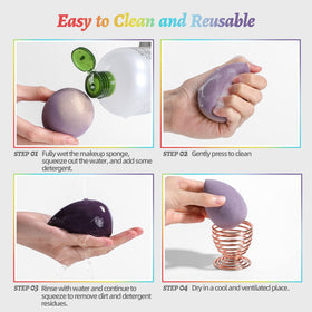 BS-MALL makeup sponge set with liquid foundation application