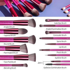 BS-MALL travel makeup brush set laid out for easy access