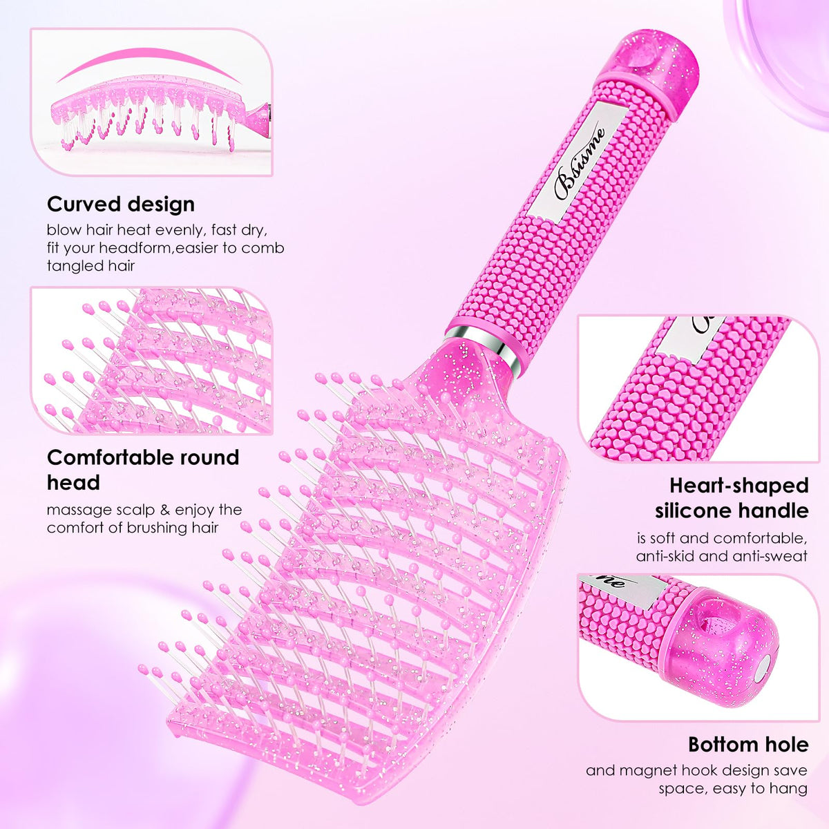 Bsisme Hair Brush showing vented design