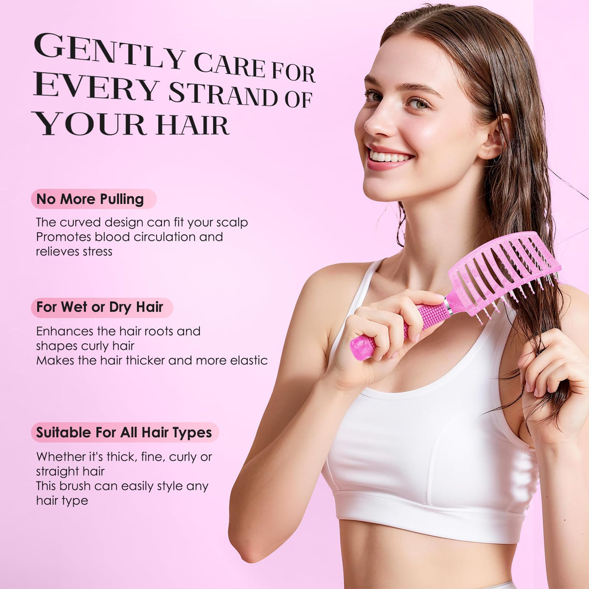 Bsisme Hair Brush with ergonomic handle