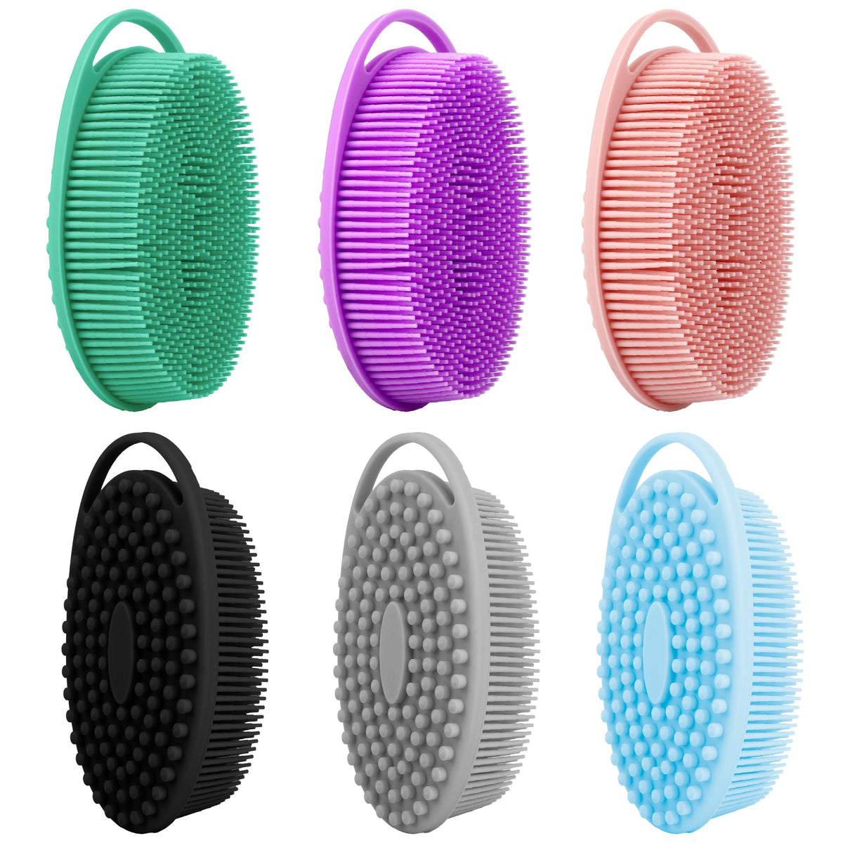 Bsofing Soft Silicone Body Scrubber 6 PCS front view