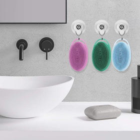 Bsofing Soft Silicone Body Scrubber hanging for drying