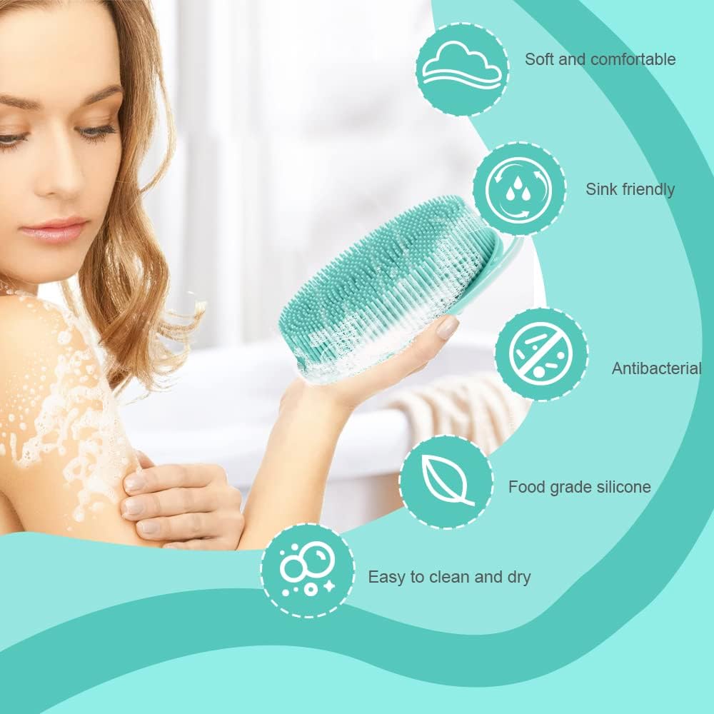 Bsofing Soft Silicone Body Scrubber in use during a shower