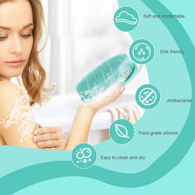 Bsofing Soft Silicone Body Scrubber in use during a shower