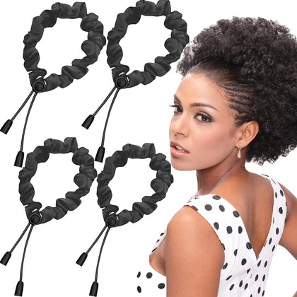 Bswox adjustable satin hair scrunchies in black and brown