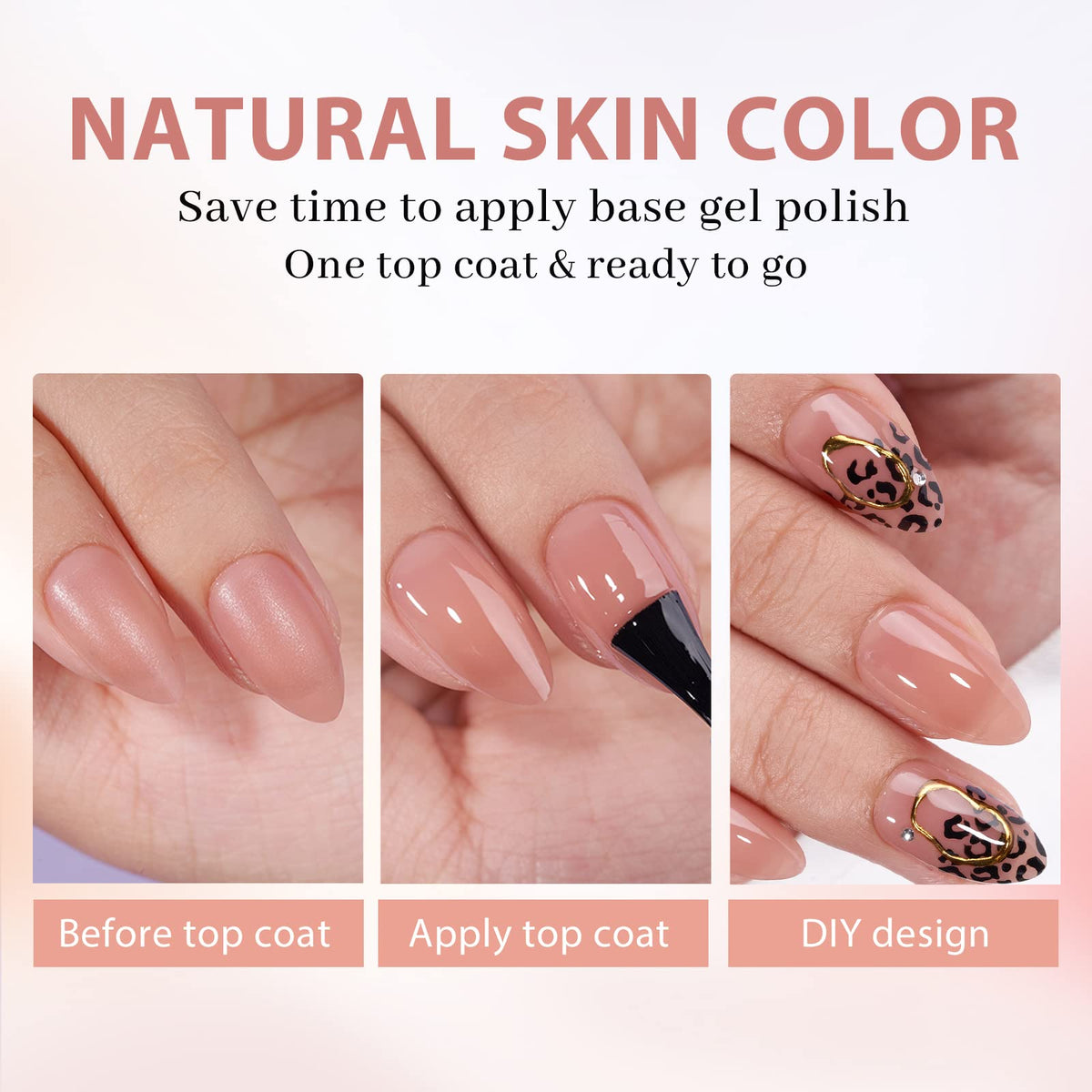 BTArtbox Brown Press On Nails Short Almond detailed view
