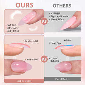 BTArtbox Brown Press On Nails Short Almond lifestyle scene