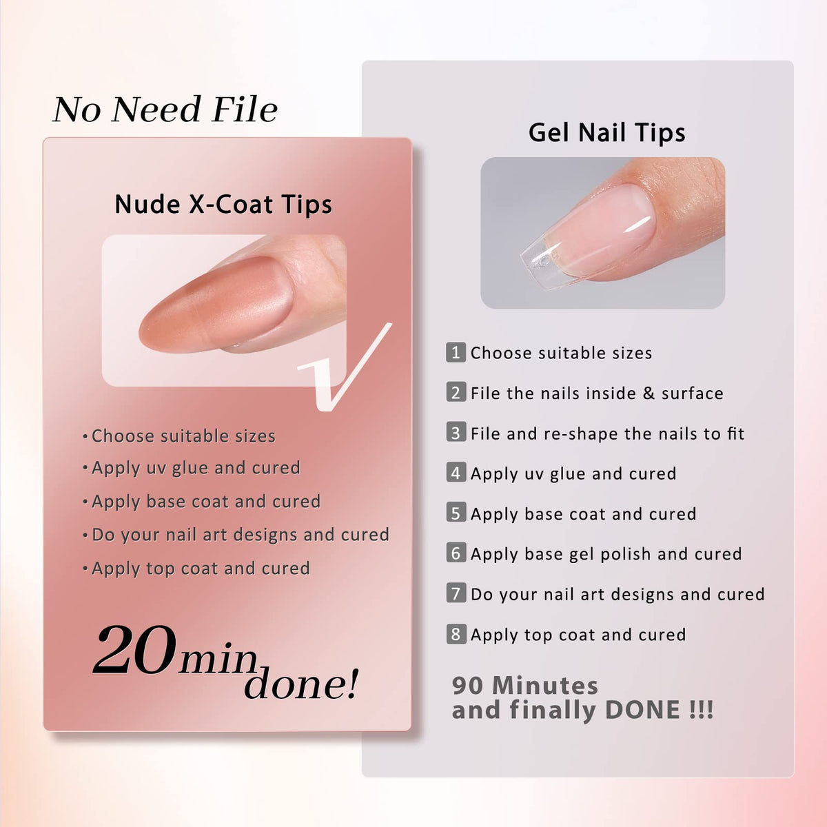 BTArtbox Brown Press On Nails with a variety of sizes included