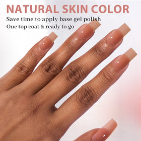 BTArtbox Brown Press On Nails with gel glue and tools
