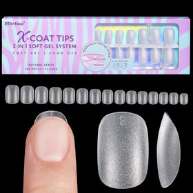 BTArtbox Clear Soft Gel Nail Tips front view with packaging