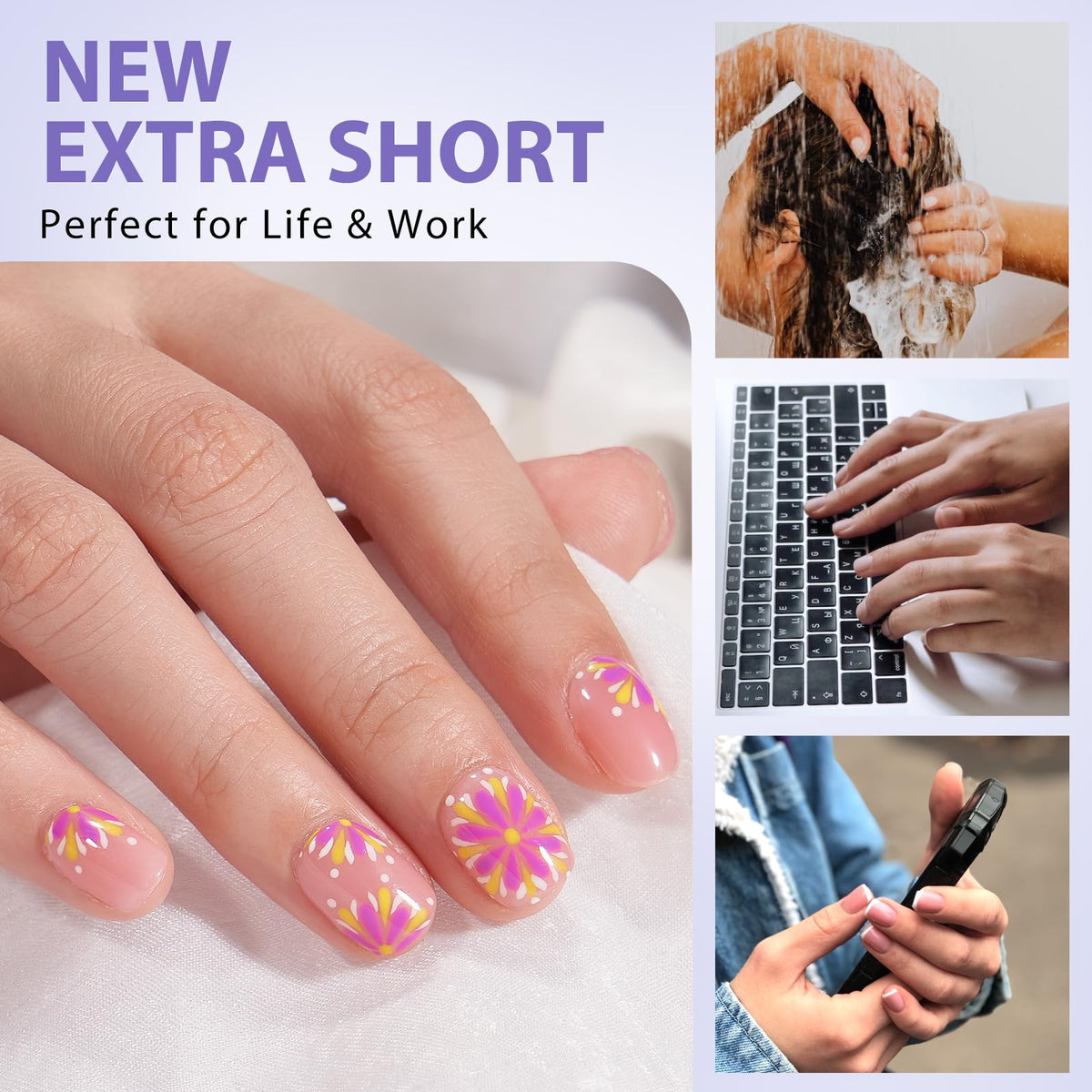 BTArtbox Clear Soft Gel Nail Tips in various nail designs