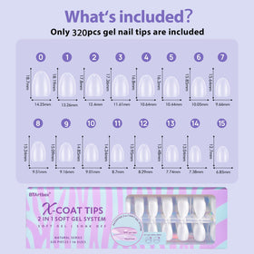 BTArtbox Clear Soft Gel Nail Tips showing natural c curve
