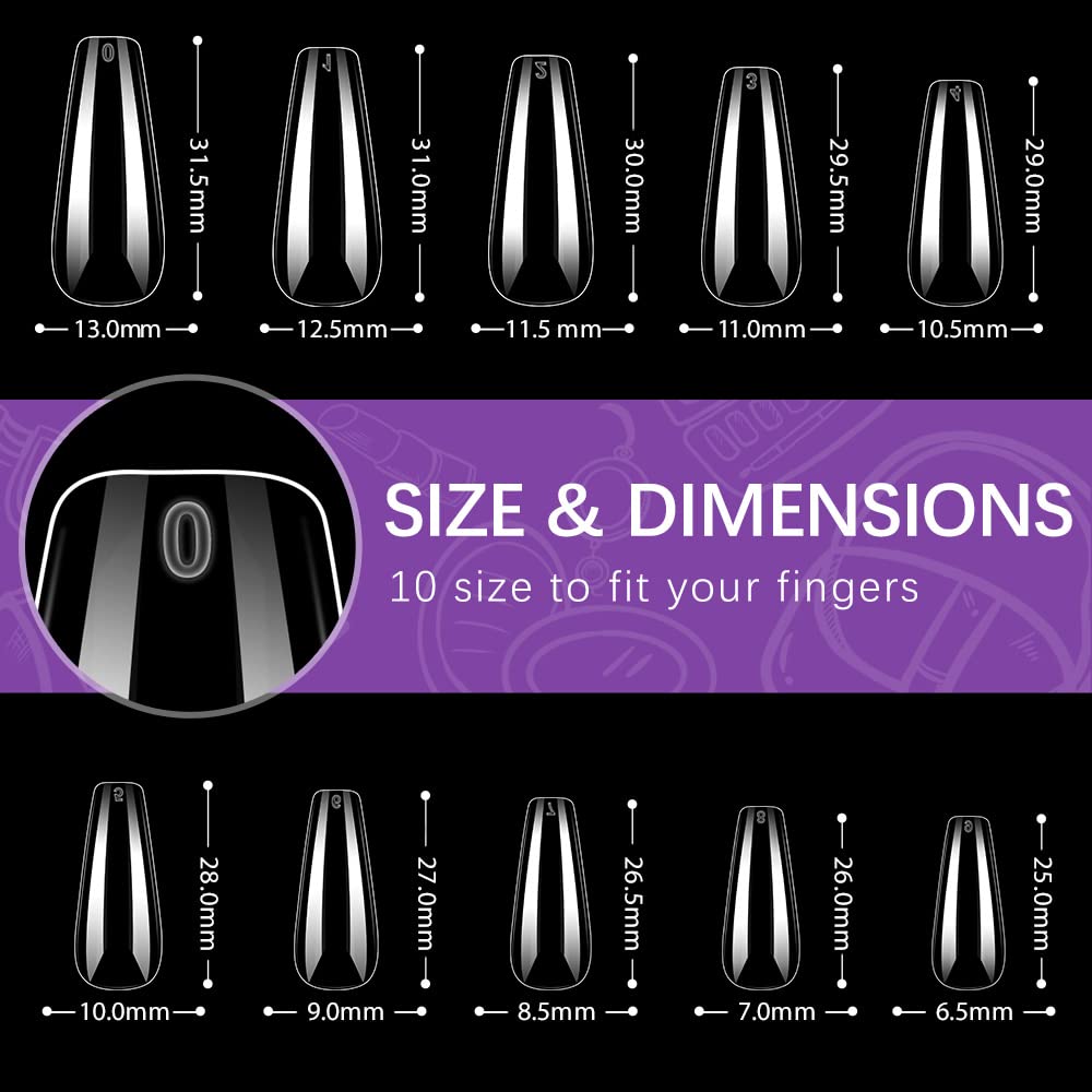 BTArtbox coffin nails arranged in a clear case