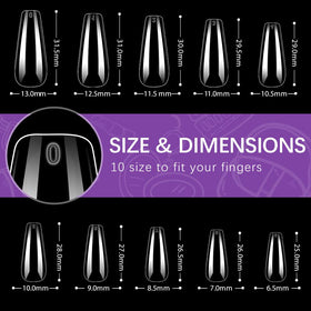 BTArtbox coffin nails arranged in a clear case
