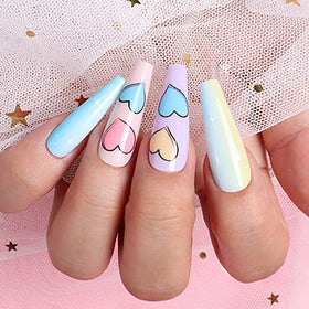 BTArtbox coffin nails short length displayed