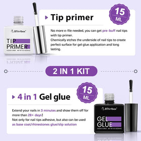 BTArtbox Gel Glue Set showing application on nails