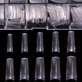 BTArtbox Half Cover Clear Fake Nails in clear case