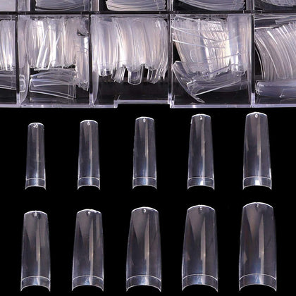 BTArtbox Half Cover Clear Fake Nails in clear case