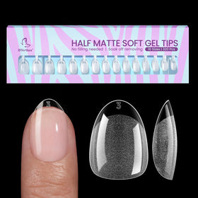 BTArtbox Half Matte Clear Soft Gel Nail Tips front view